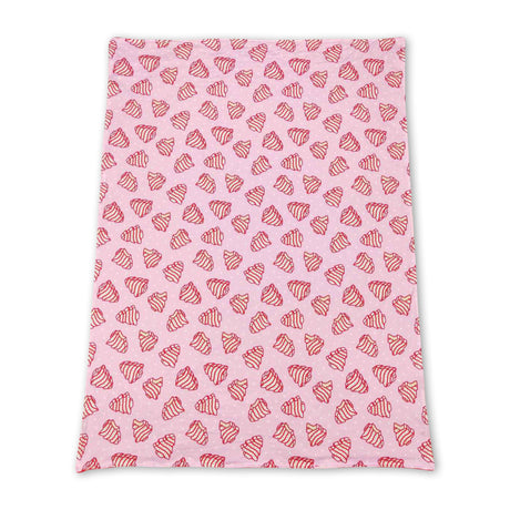 Pink Christmas tree cake baby girls blankets