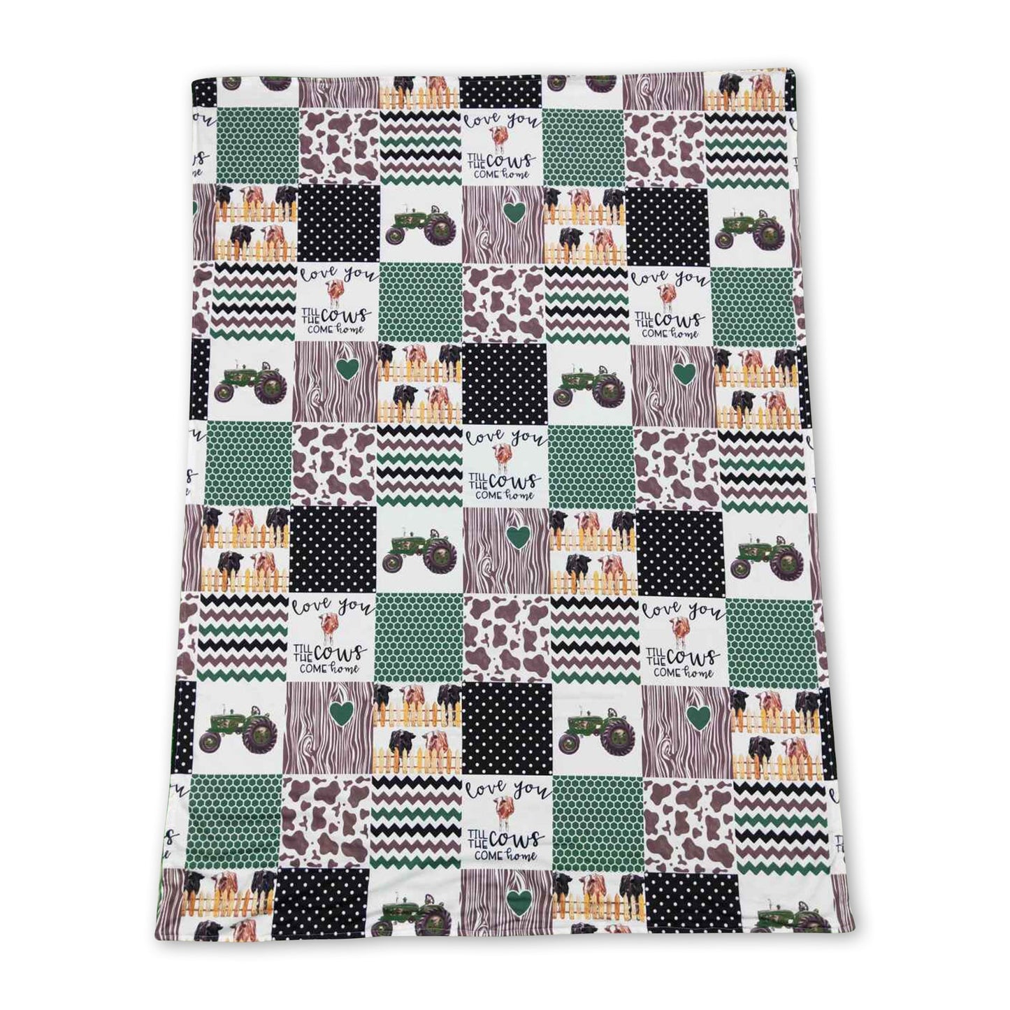 Love you till the cows come home tractor baby farm blanket