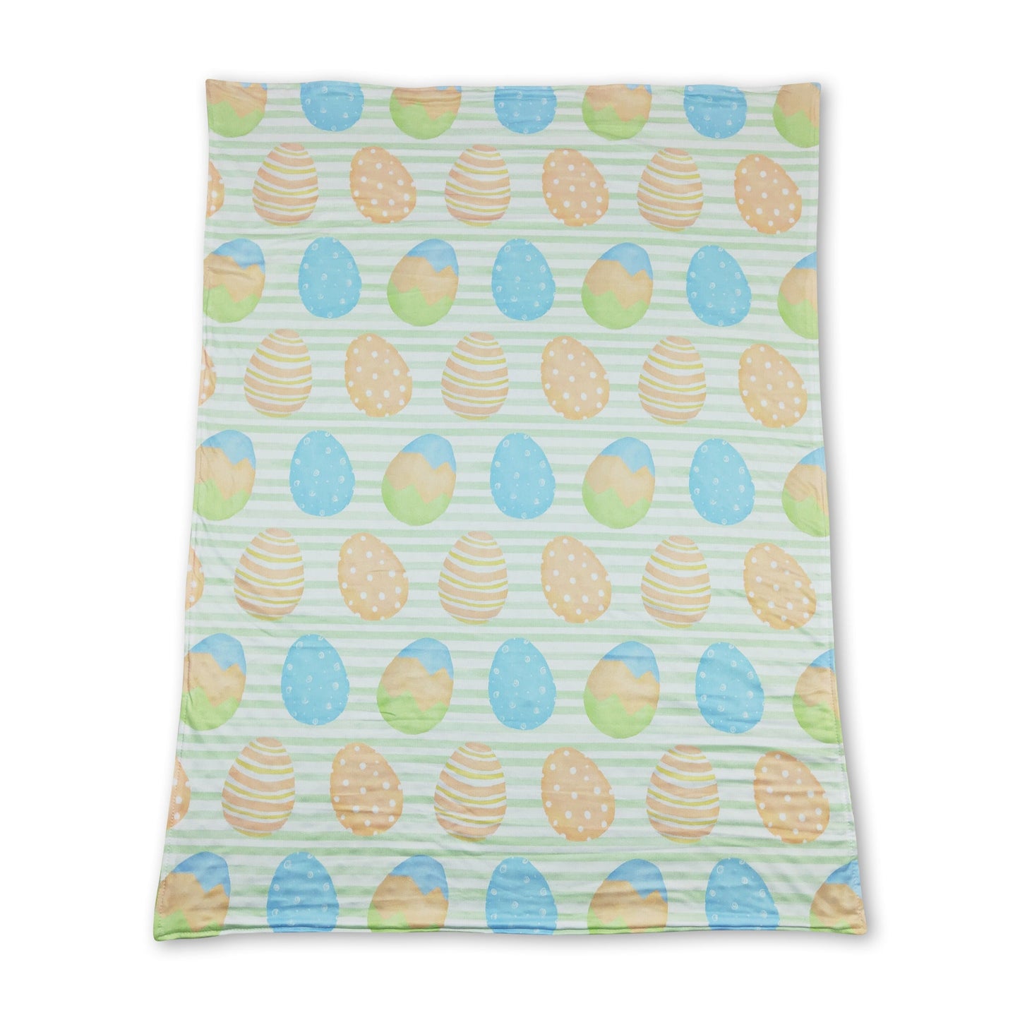 Green stripe eggs baby boy easter blankets