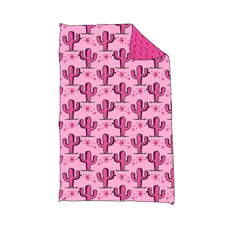 Hot pink cacuts baby girls blankets