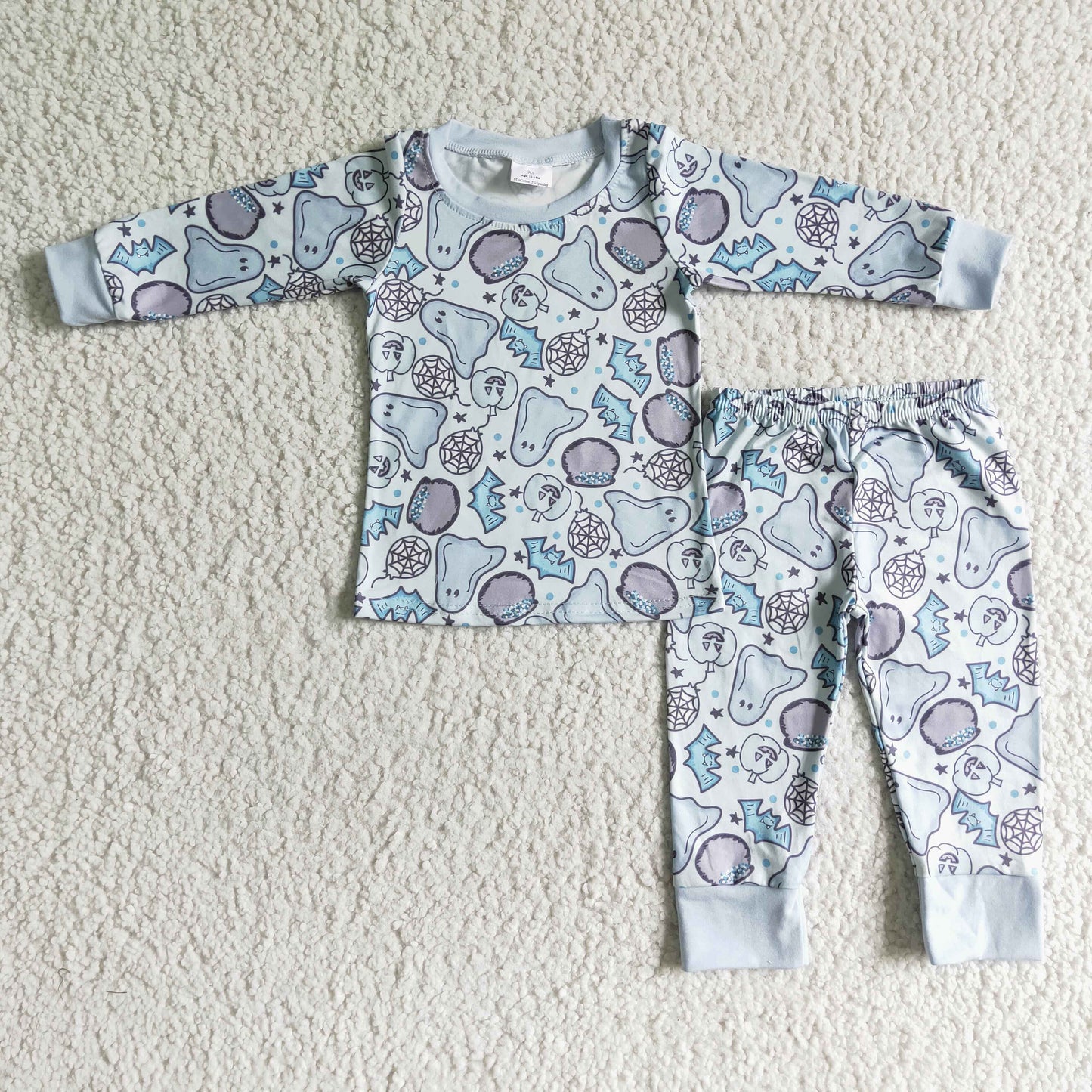 Ghost long sleeve sleep wear boy Halloween pajamas