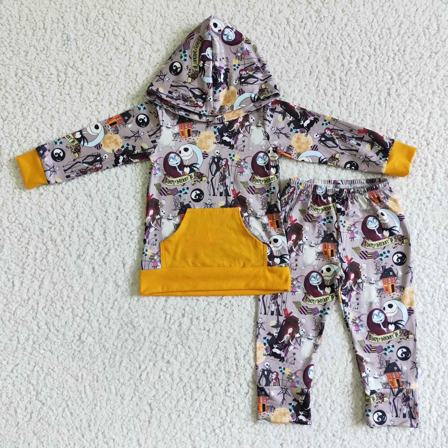 Long sleeve Halloween boy hoodie set