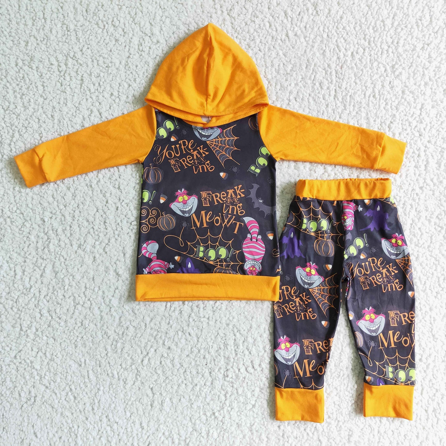 Boo orange long sleeve boy Halloween clothing set