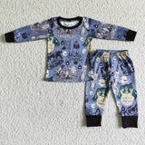 Long sleeve soft witches sleep wear baby kids Halloween pajamas