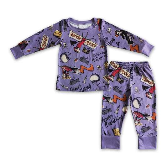 Long sleeves witches kids Halloween pajamas