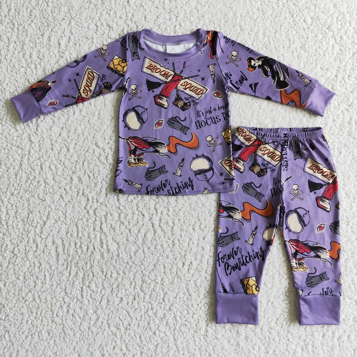 Long sleeves witches kids Halloween pajamas