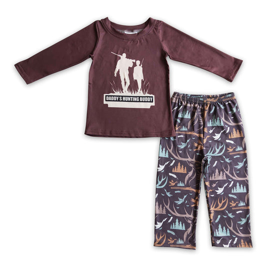 Daddy's hunting buddy boy clothing set