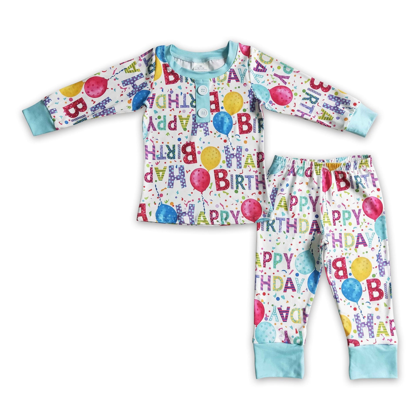 Happy birthday balloon apparel kids boy pajamas