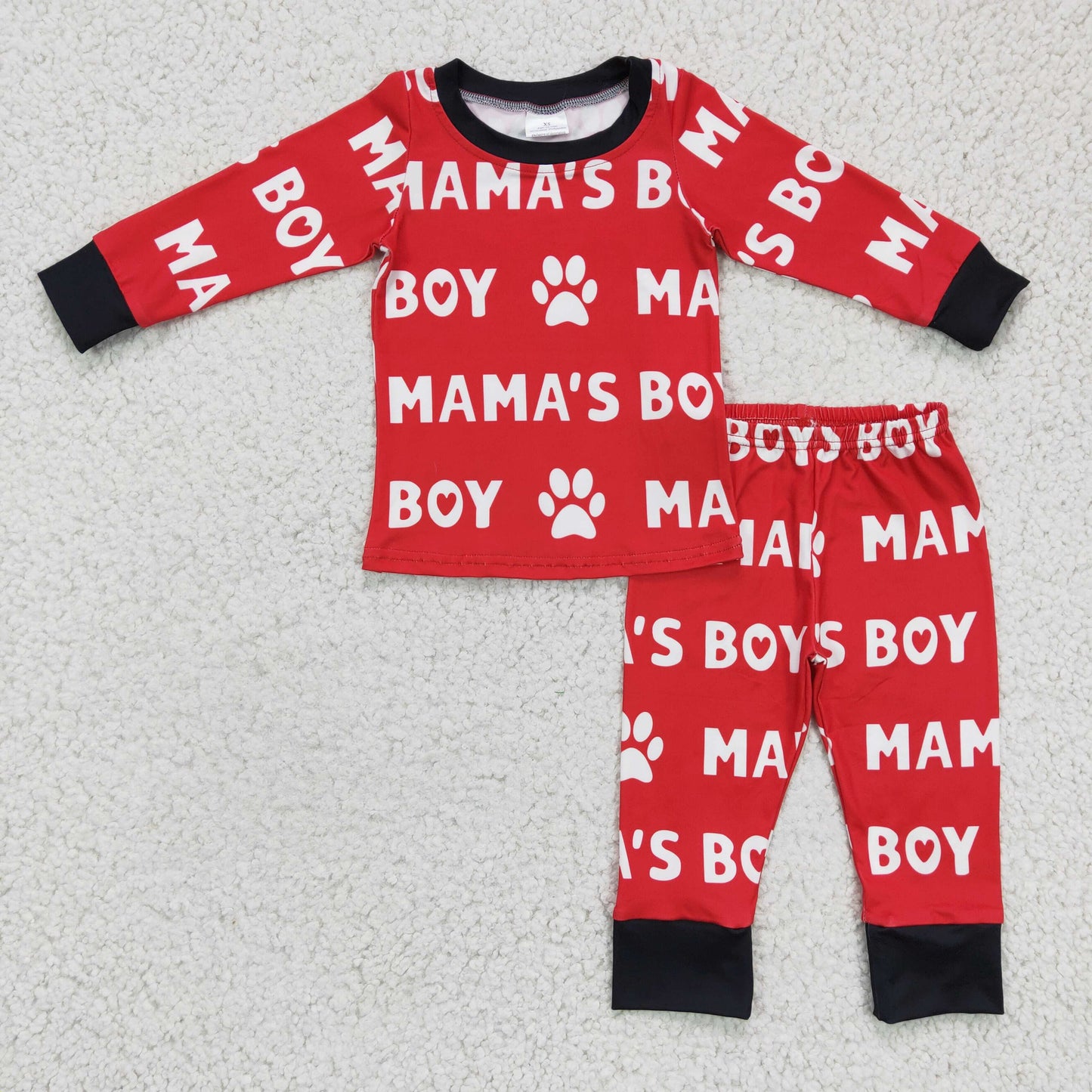 Mama's boy dog long sleeves kids pajamas set