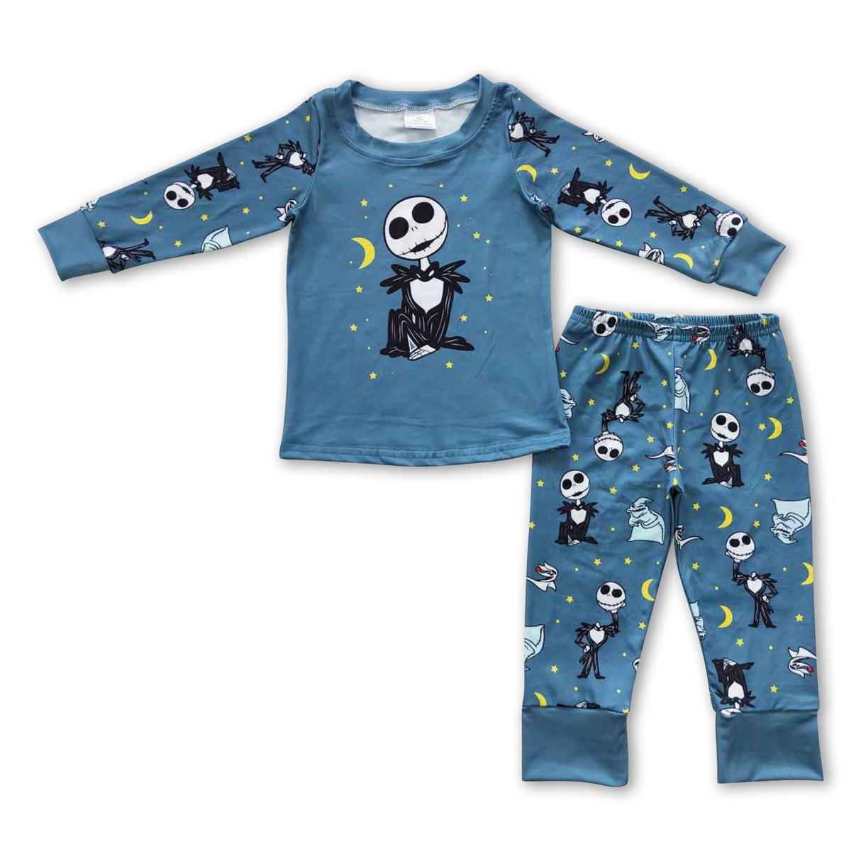 Skull moon long sleeves kids boy Halloween pajamas