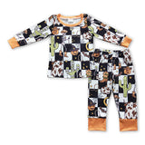 Howdy cactus pumpkin kids Halloween pajamas