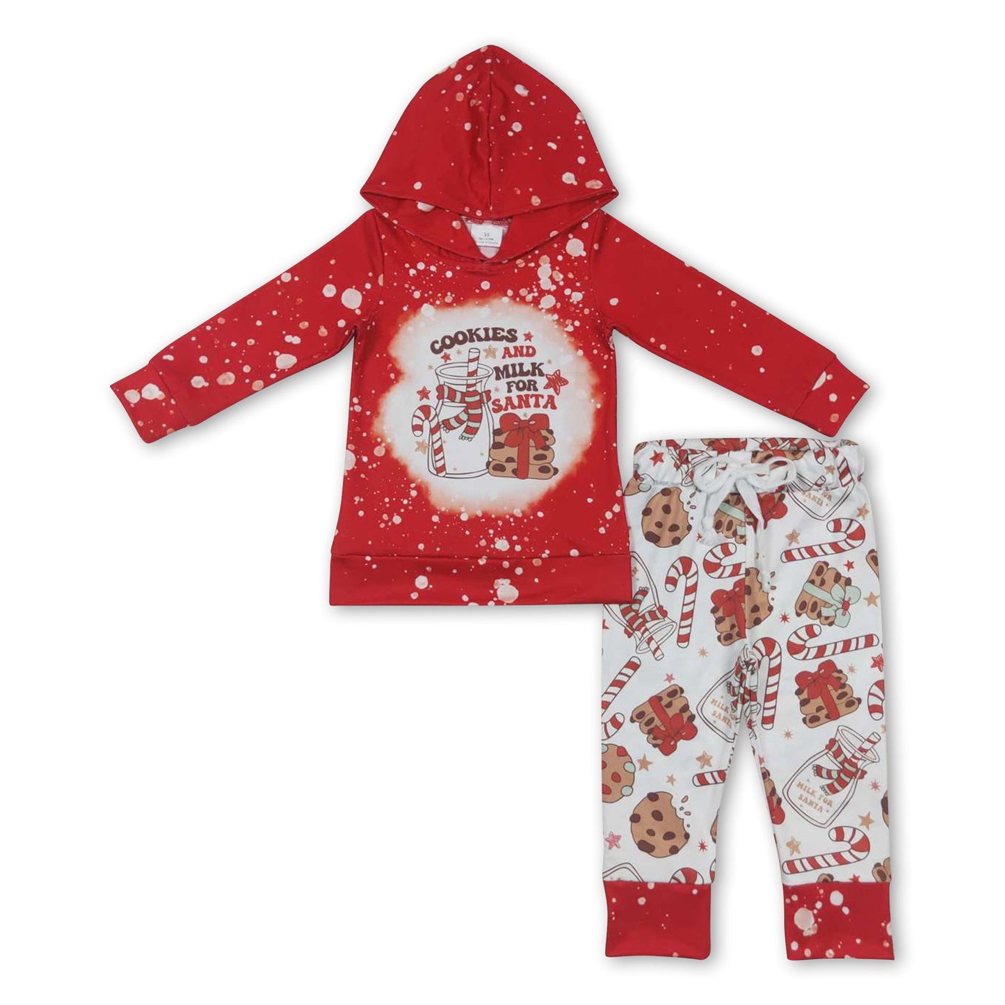 Cookies and milk for santa kids Christmas hoodie set