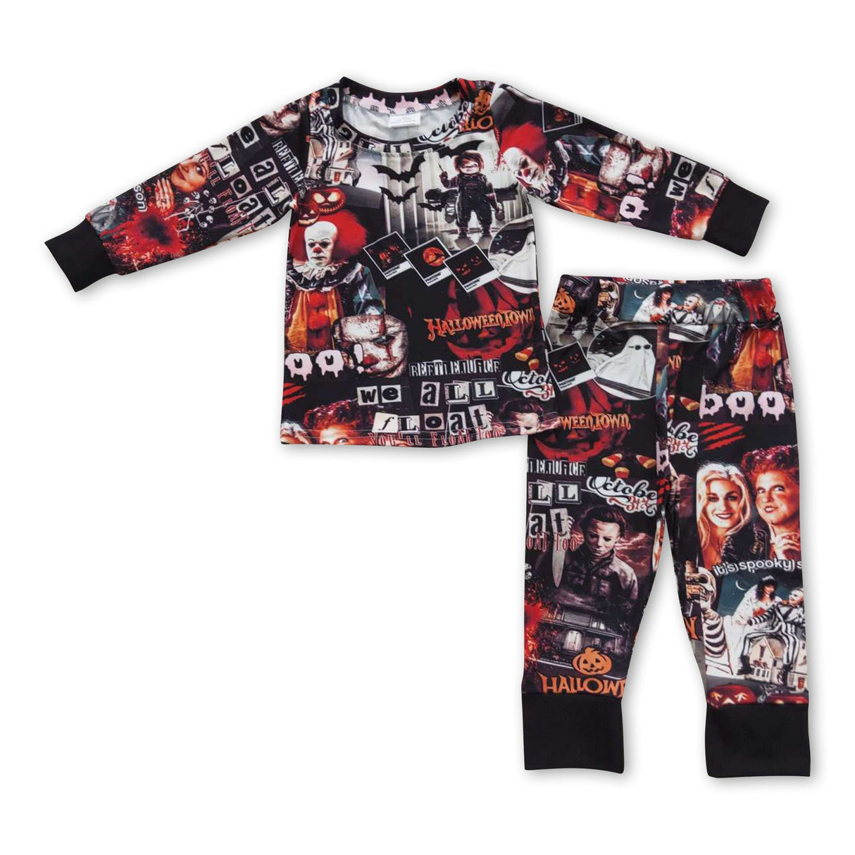 Spooky season halloween pumpking baby kids pajamas