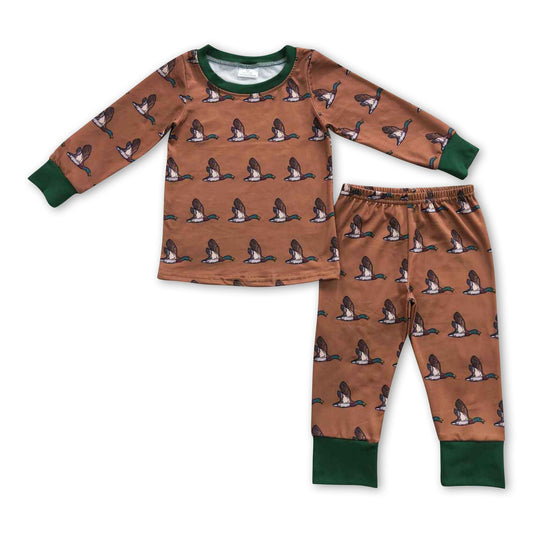 Duck long sleeves baby kids hunting pajamas