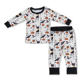 Cat pumpkin bat baby kids Halloween pajamas