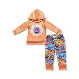 Orange koala pumpkin hoodie kids boy Halloween clothes