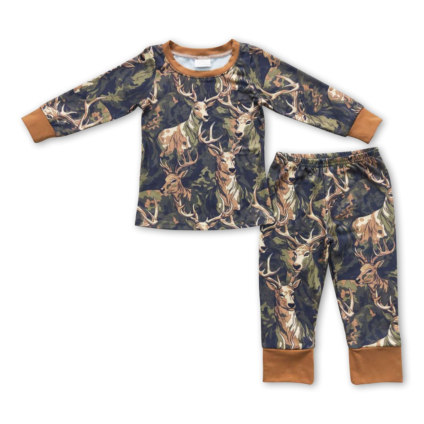 Deer camo long sleeves kids boy pajamas