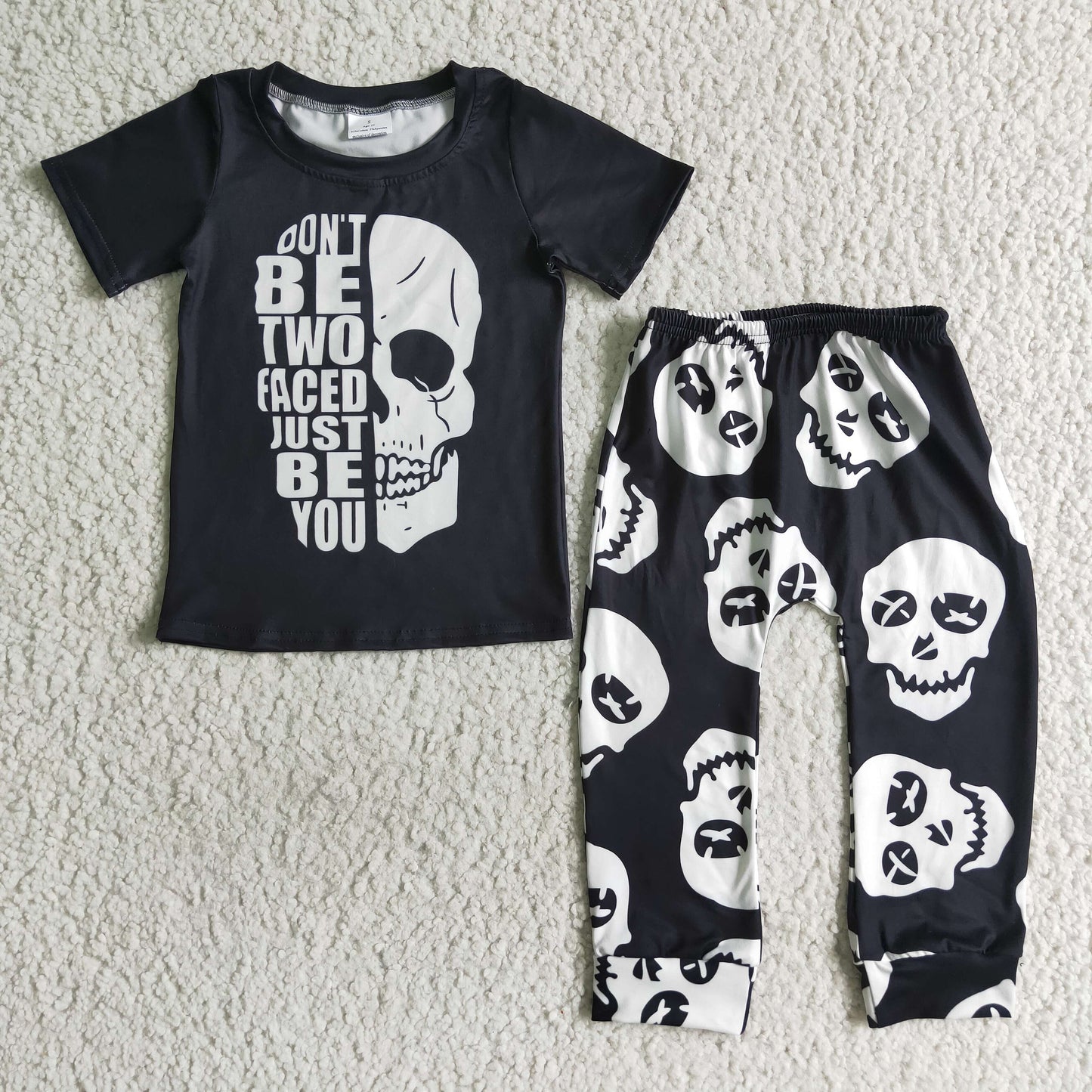 Just be you skull print boy Halloween outfits