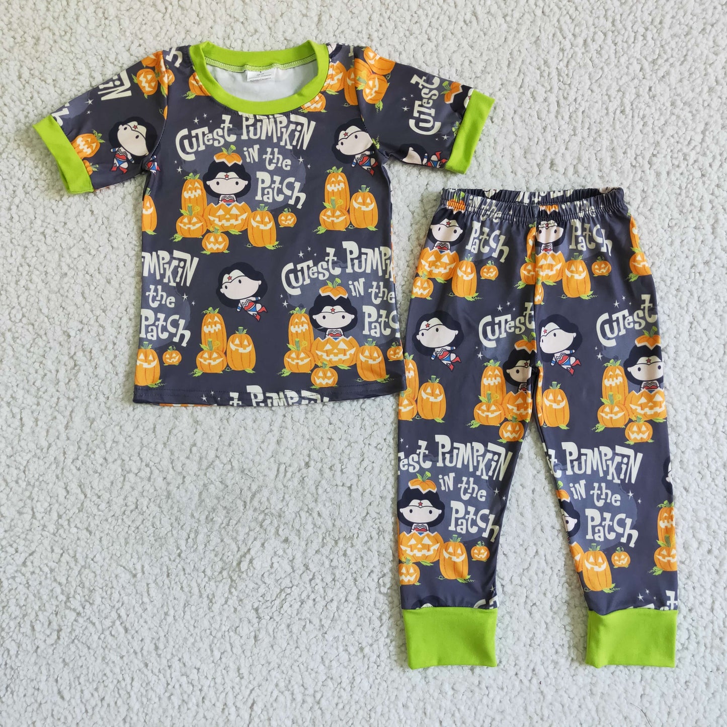 Cutest pumpkin in the patch baby kids Halloween pajamas