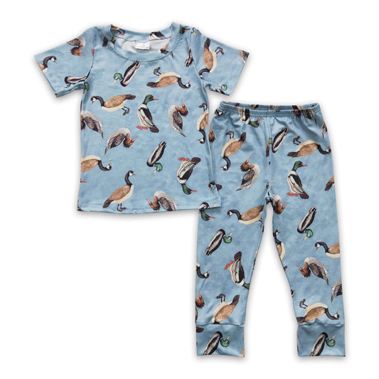 Short sleeves duck kids boy hunting pajamas