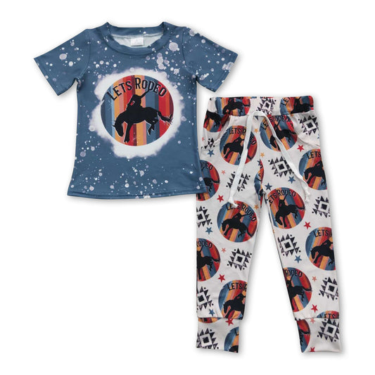 Let's rodeo horse aztec western kids clothes