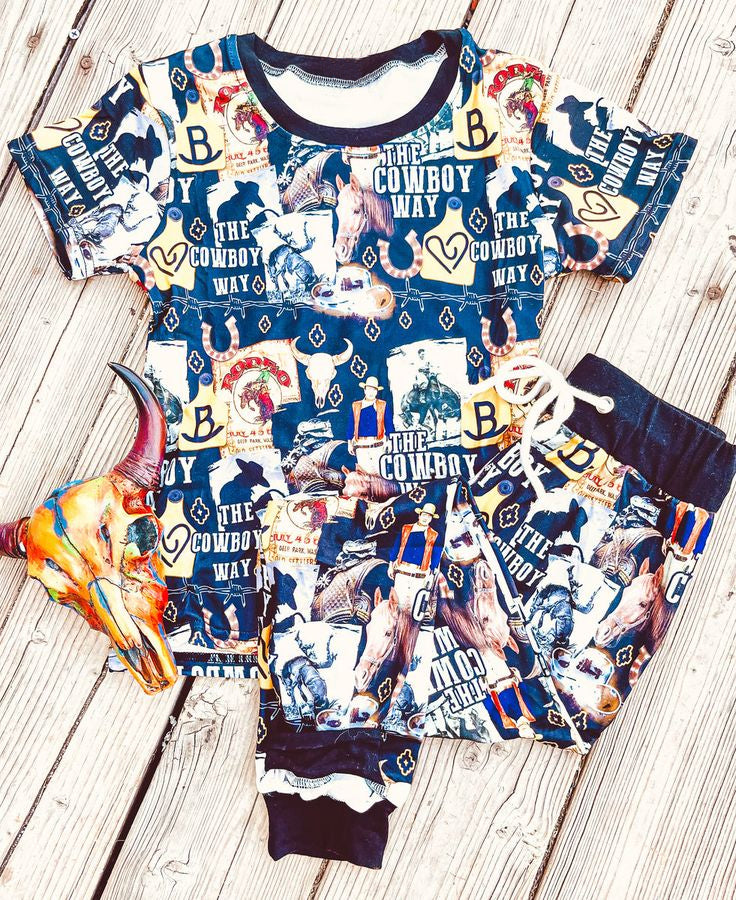 The cowboy way kids boy western pajamas