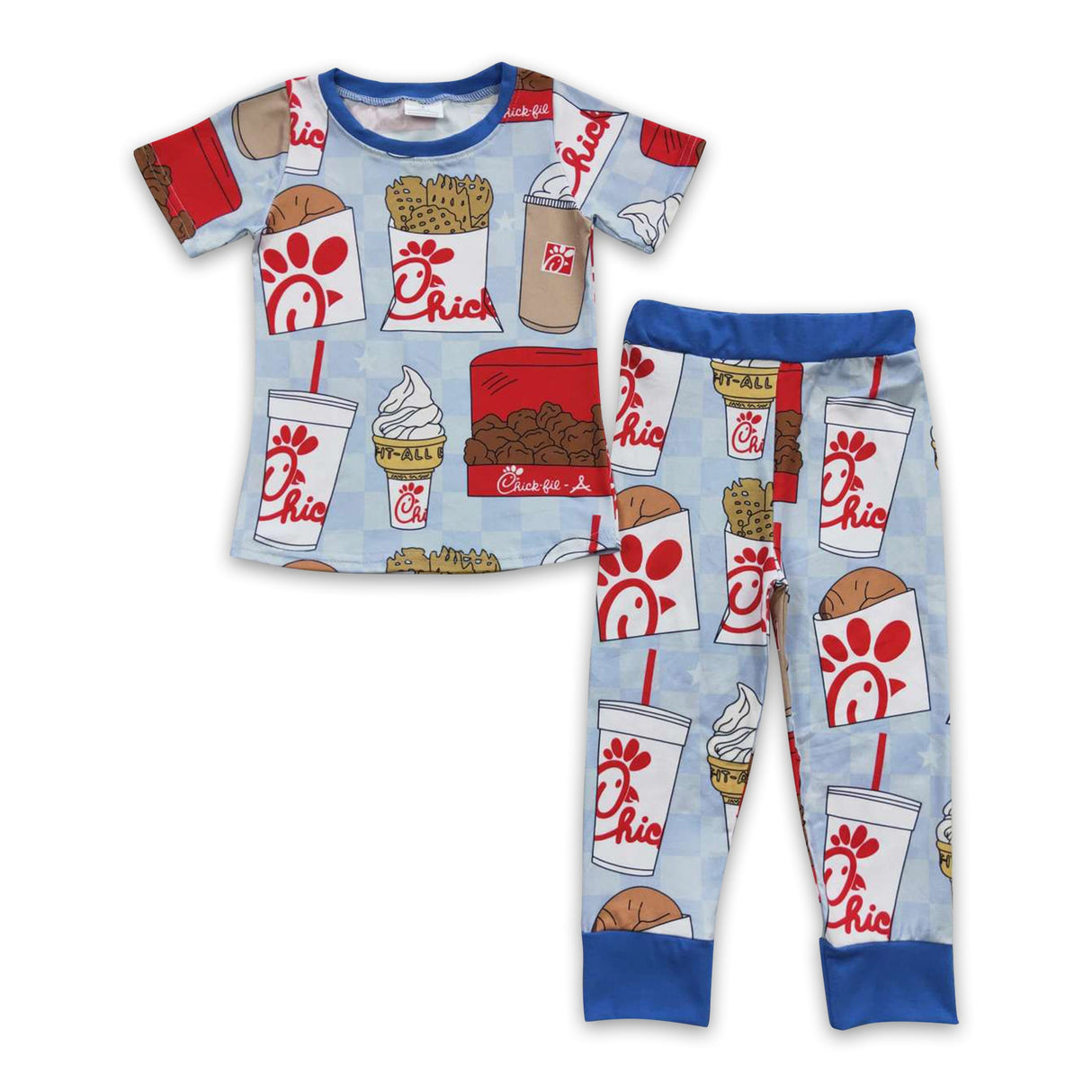 Blue fries drink kids boy pajamas – Yawoo Garments