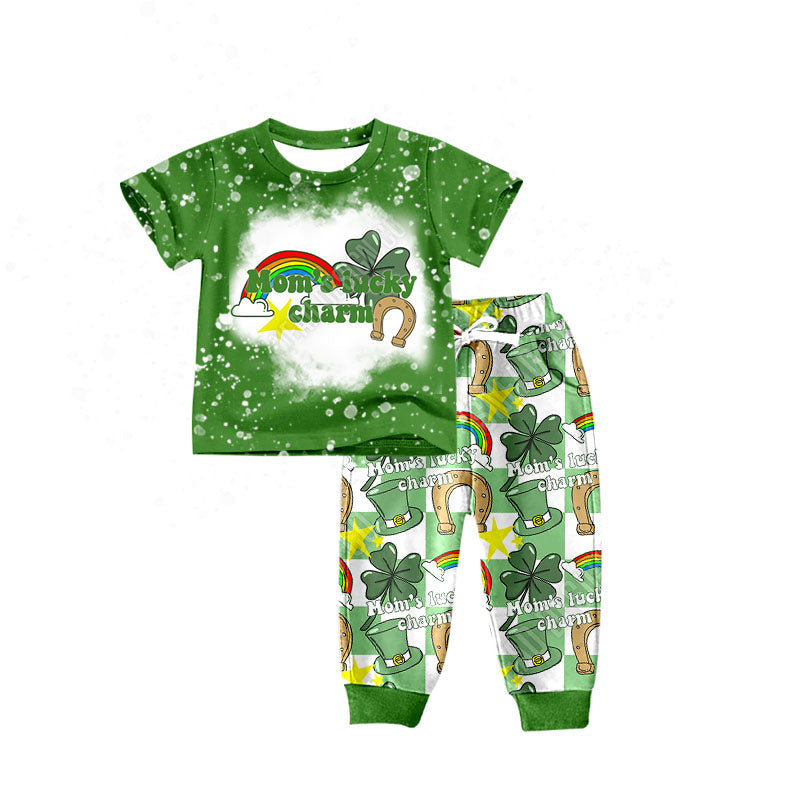 Mama's lucky charm top pants boys st patrick's outfits