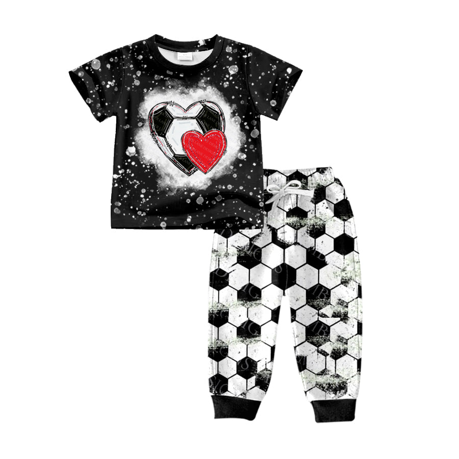 Soccer heart top pants kids boys clothing