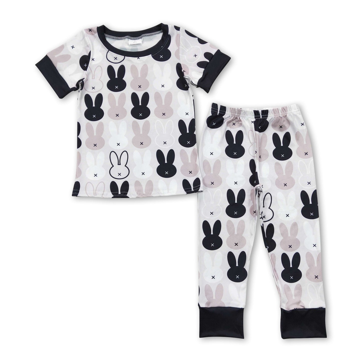 Short sleeves bunny kids boys easter pajamas