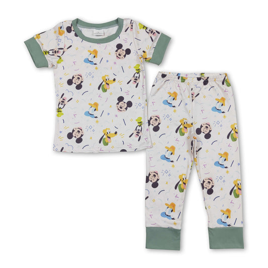 Short sleeves mouse top pants kids boys pajamas