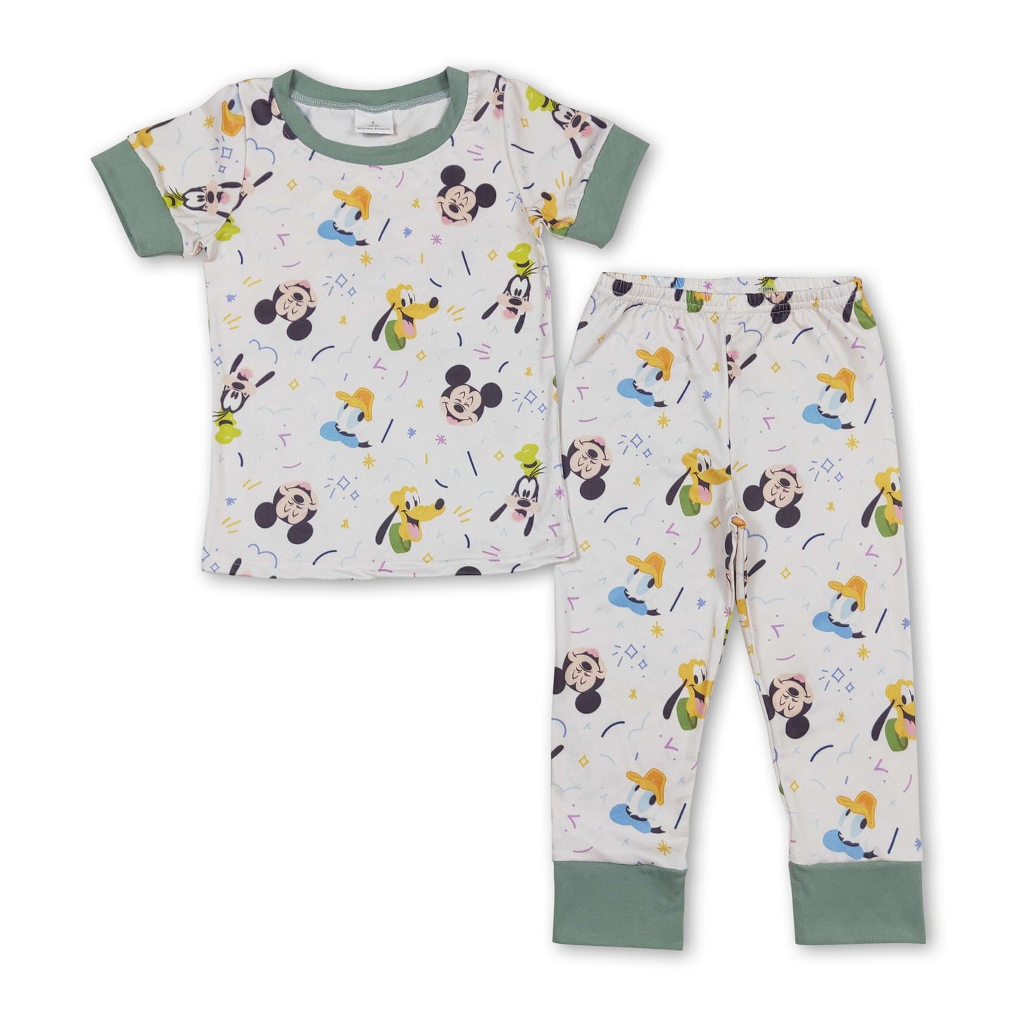 Short sleeves mouse top pants kids boys pajamas
