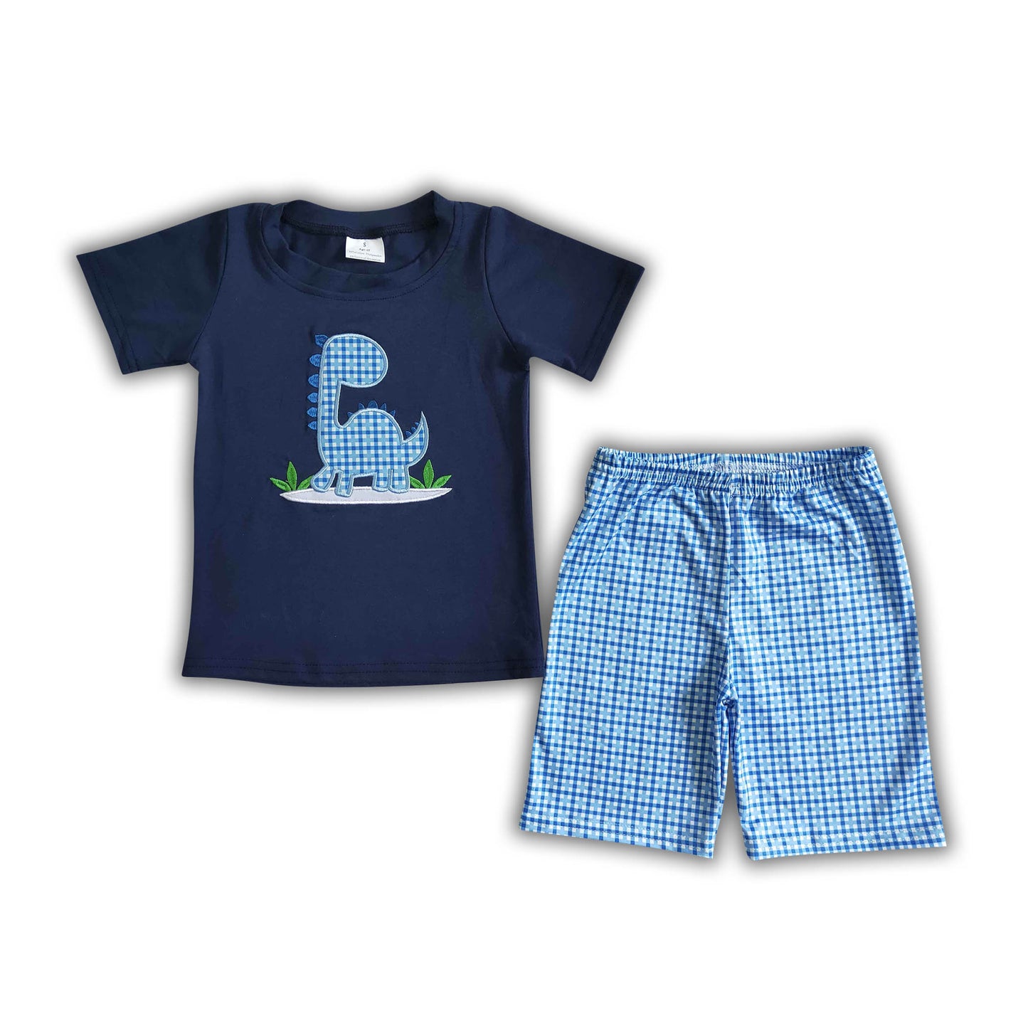 Dinosaur embroidery boy summer clothing set