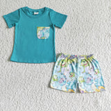 Short sleeve cotton shirt shorts boy summer boutique clothes