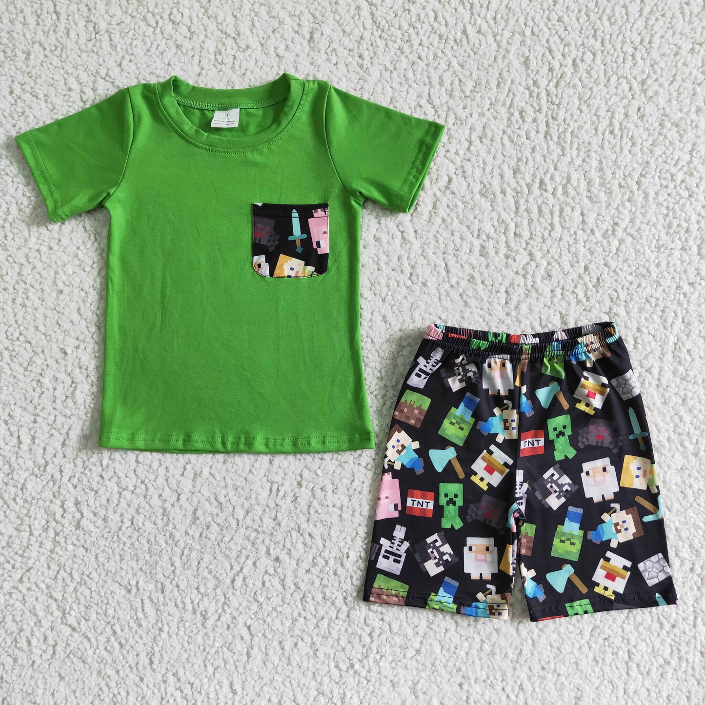 Green popcket shirt cute baby boy summer outfits