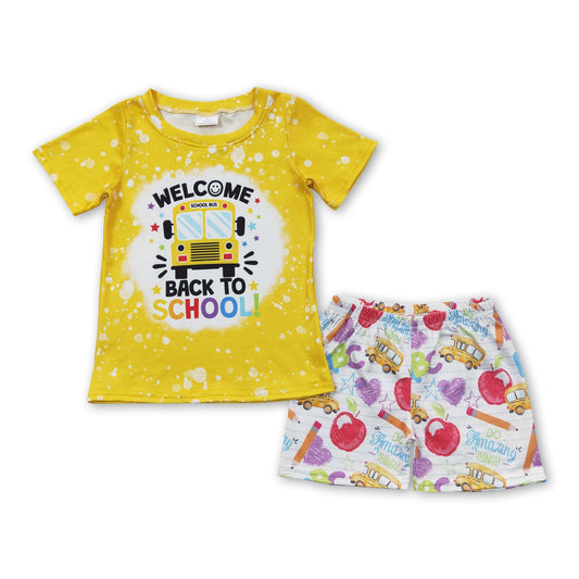 Welcome back to school kids boy clothing set