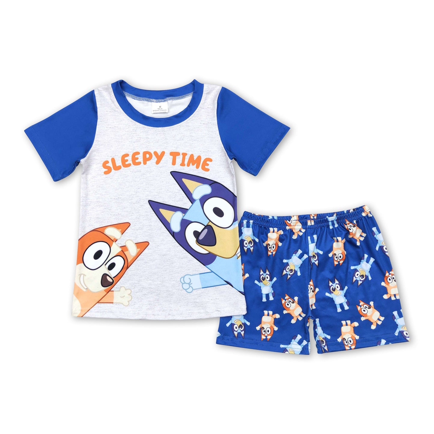 Short sleeves sleepy time dogs kids boys summer pajamas