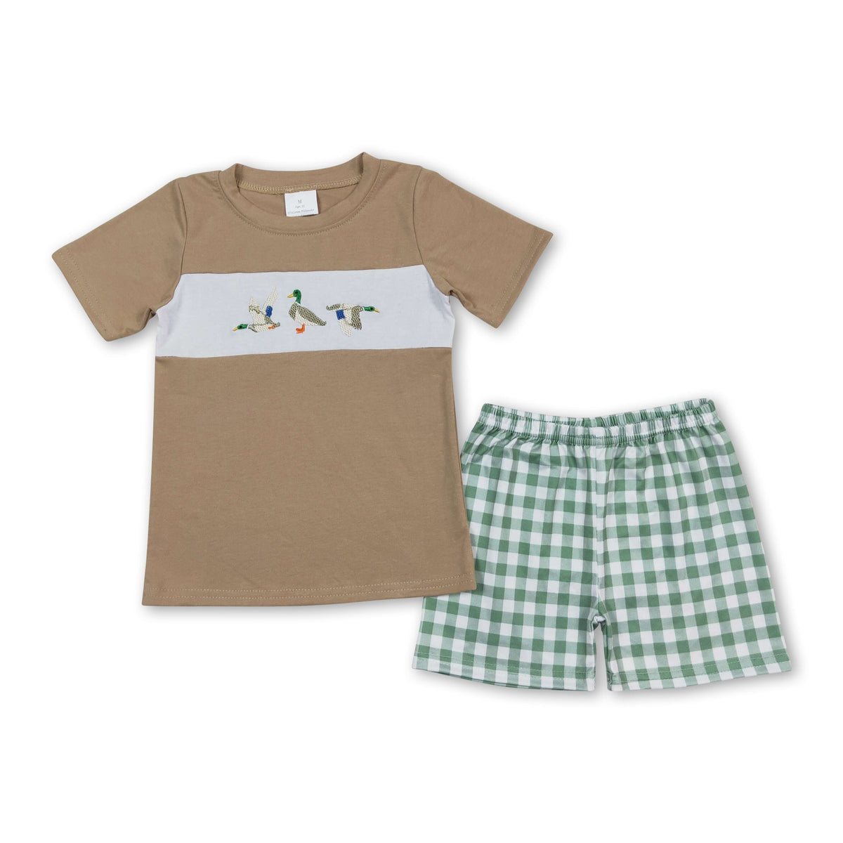Short Sleeves Duck Top Green Shorts Boys Summer Outfits Yawoo Garments
