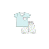 Short sleeves drink pocket top shorts boys summer outfits