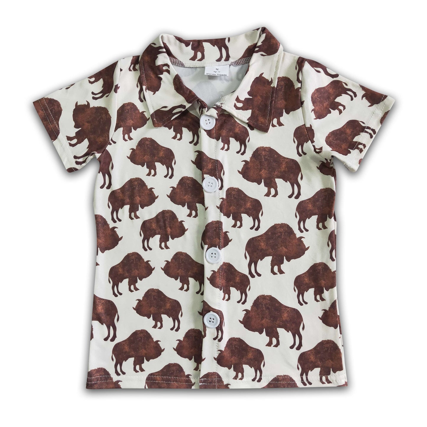 Cow print kids boy boutique polo shirt