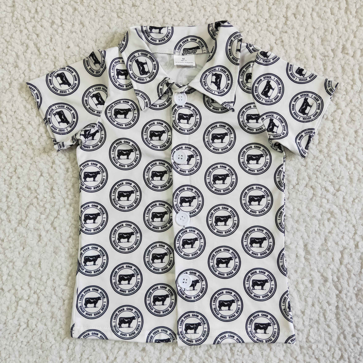Short sleeve cows boy polo shirt
