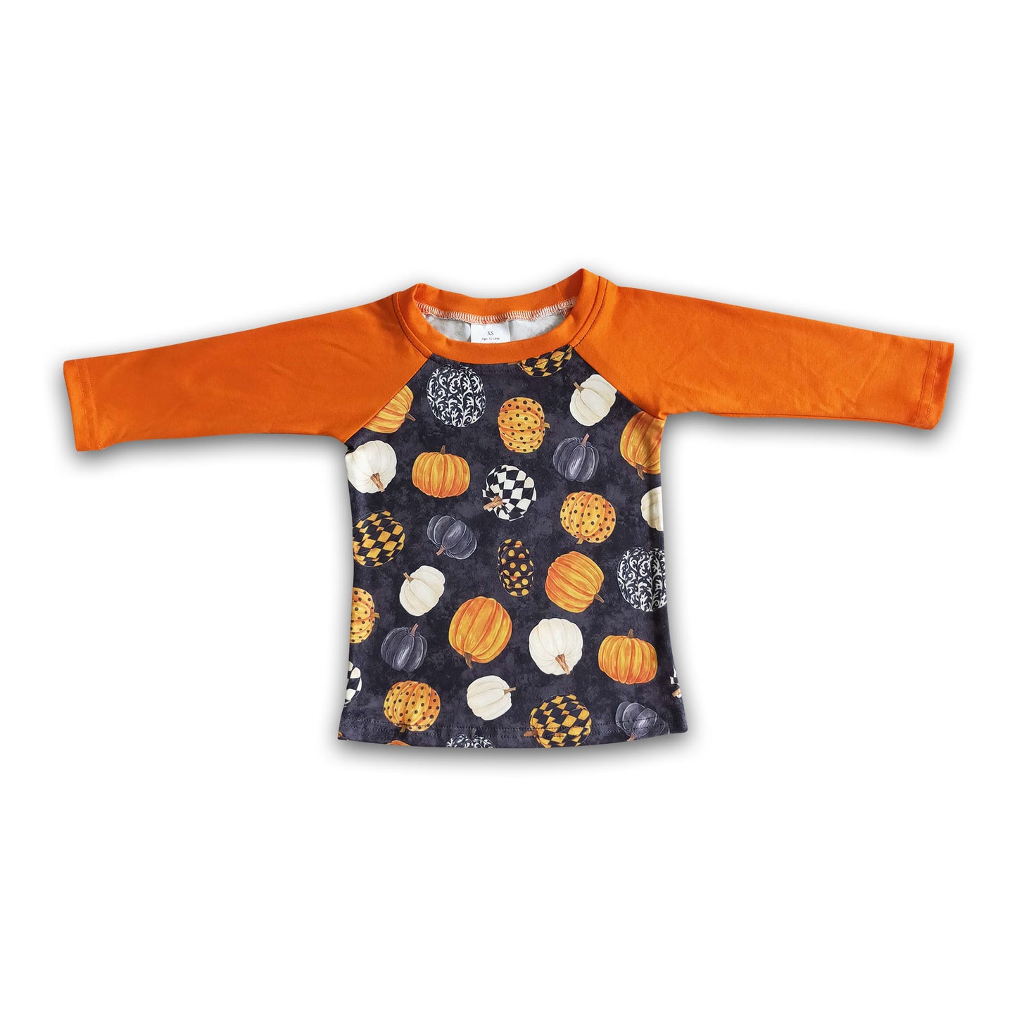 Long sleeves pumpkin boy Halloween shirt