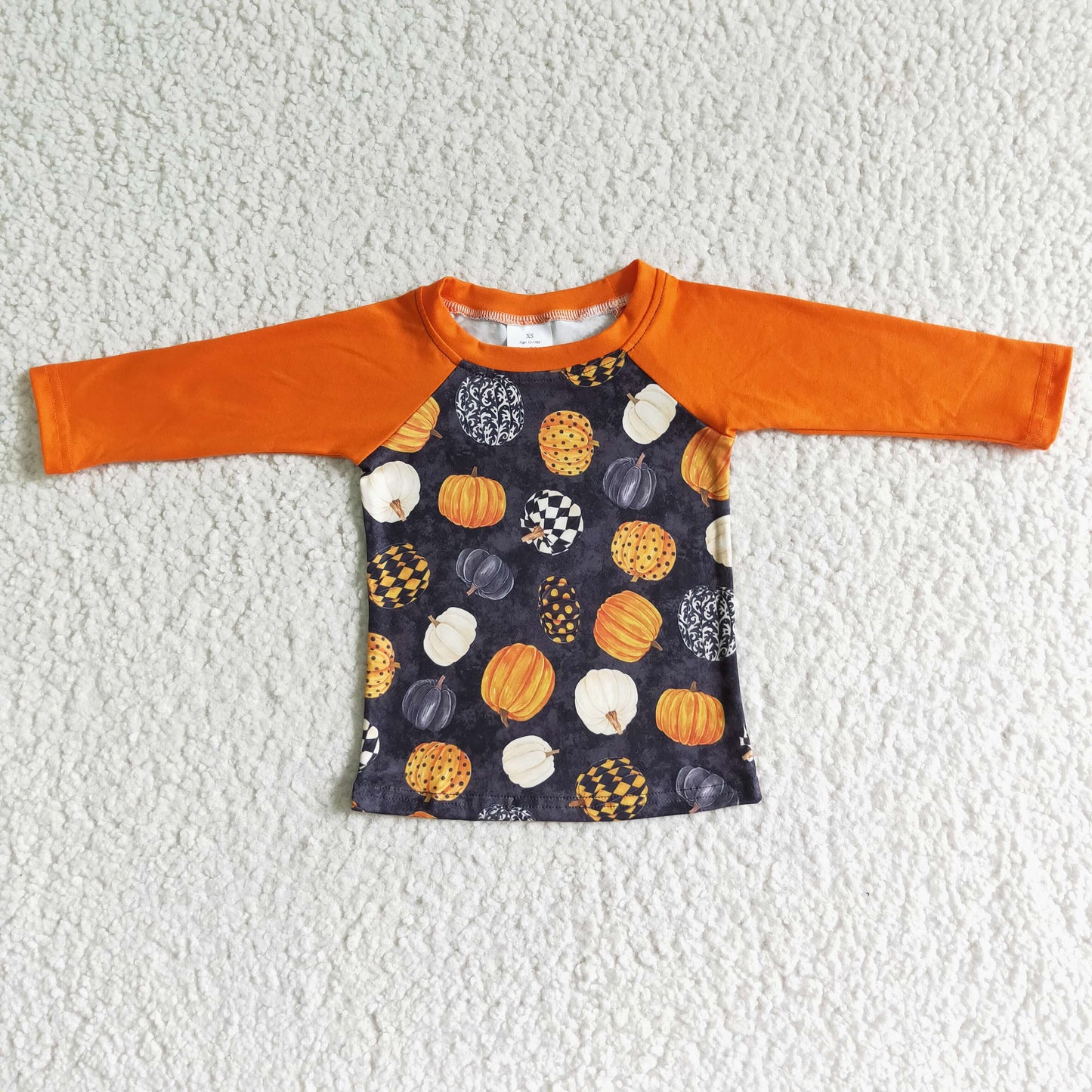 Long sleeves pumpkin boy Halloween shirt