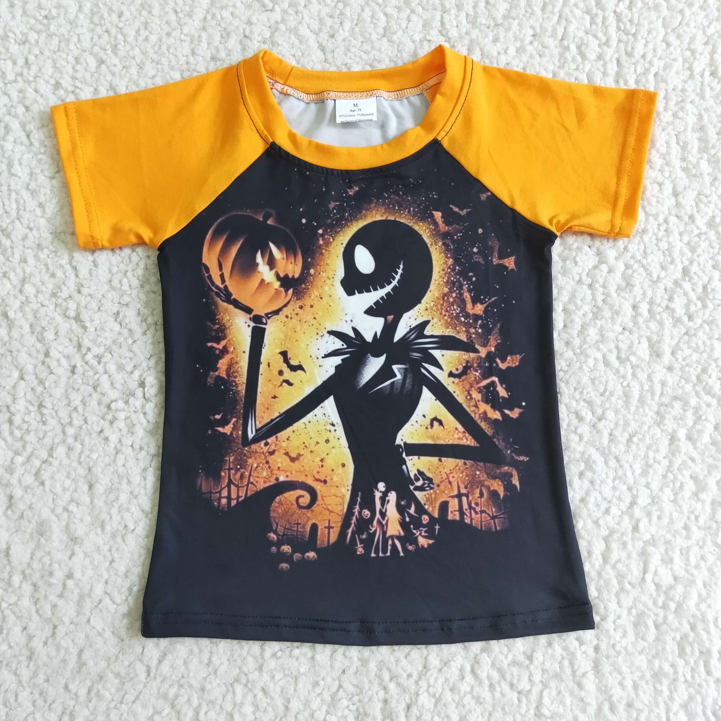 Skull pumpkin baby boy Halloween shirt