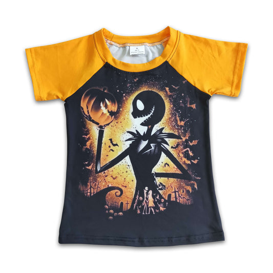 Skull pumpkin baby boy Halloween shirt