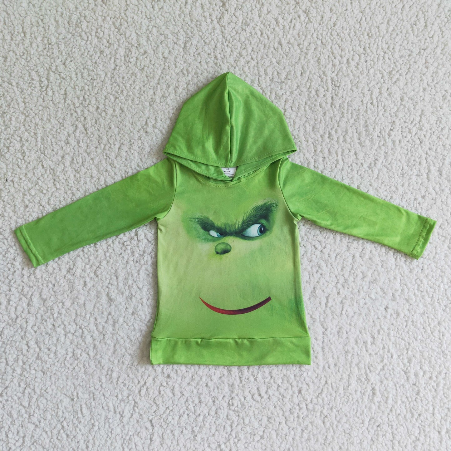 Green face long sleeves boy Christmas hoodie