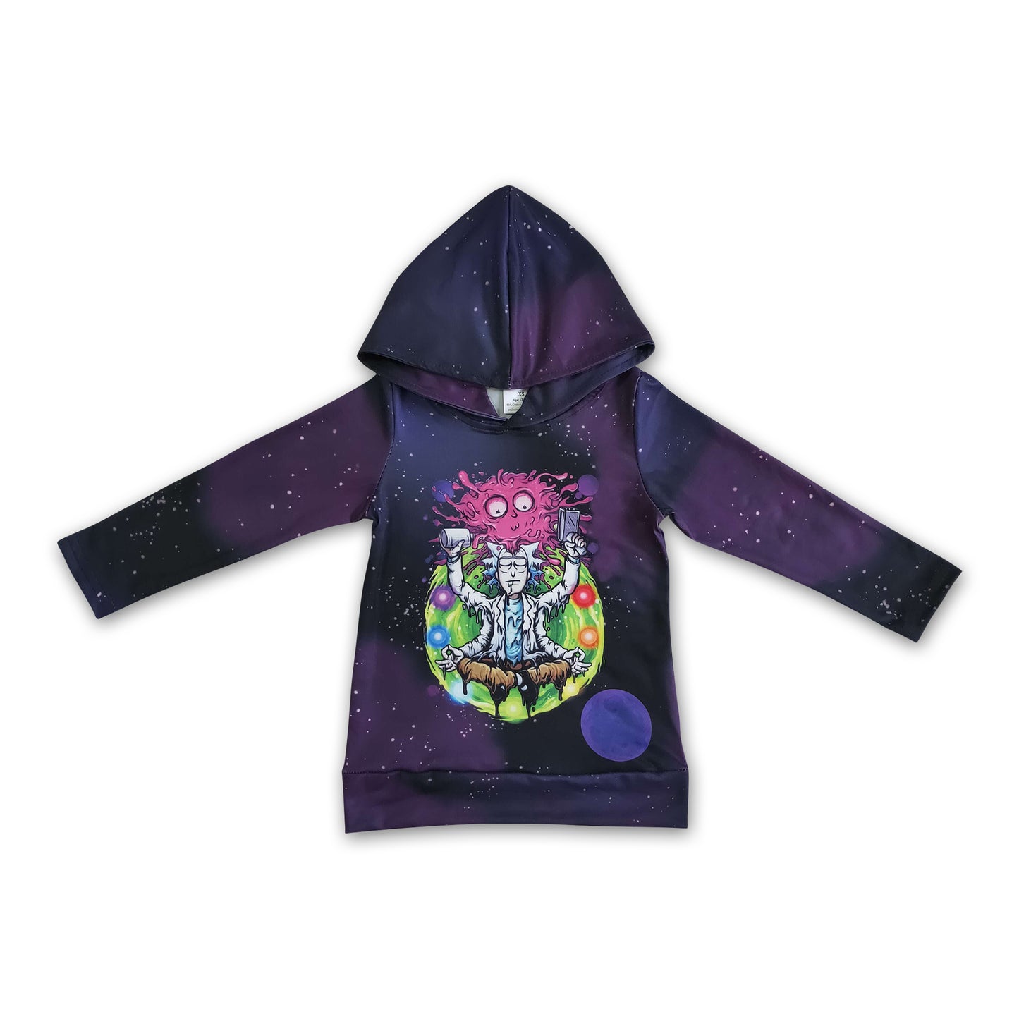 Black purple tie dye boy Halloween hoodie