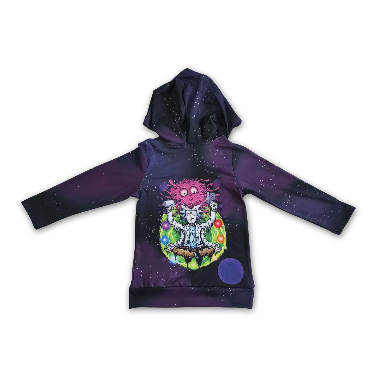 Black purple tie dye boy Halloween hoodie