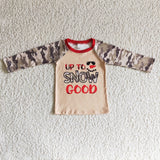 Up to snow good snowman camo boy Christmas shirt