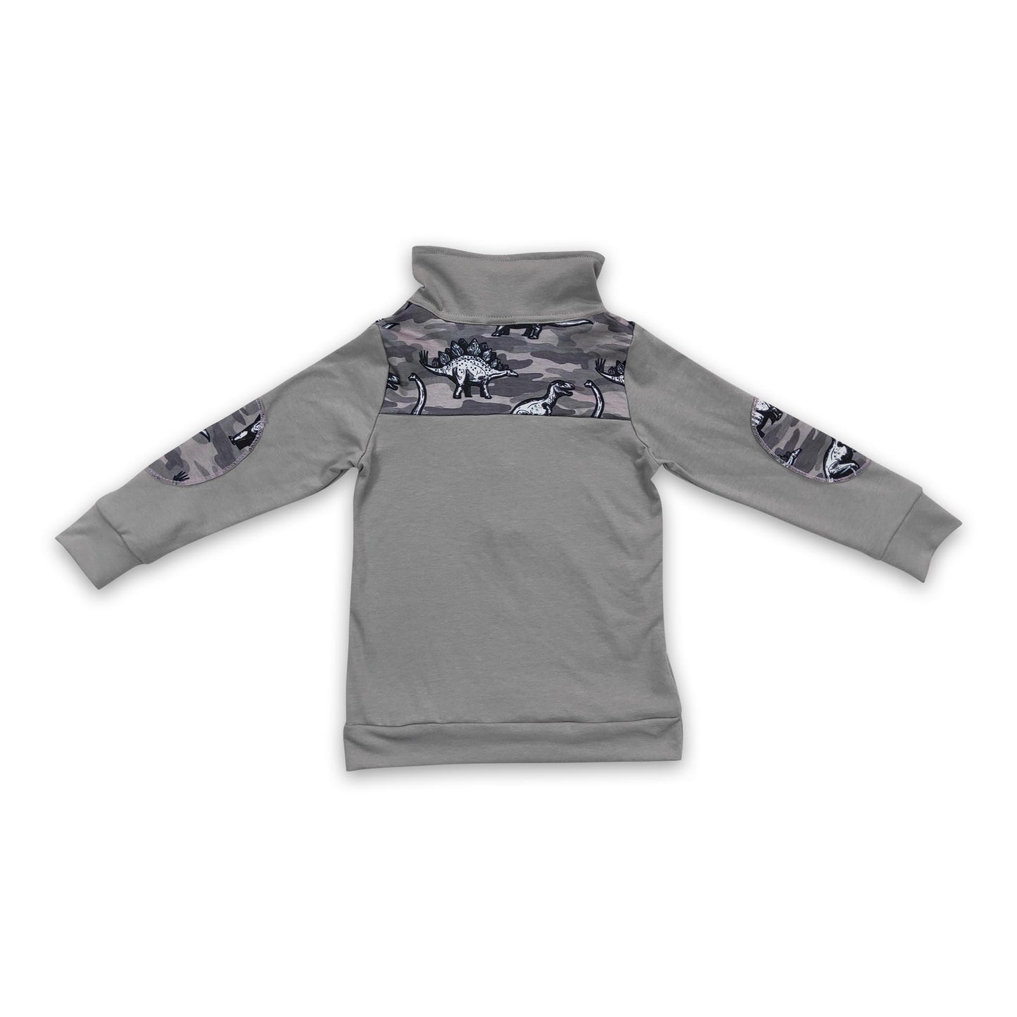 Dino camo grey long sleeves zipper pullover